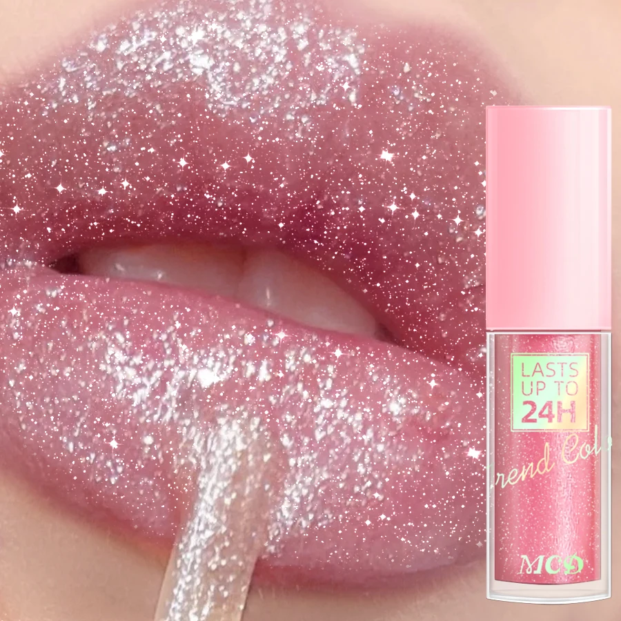 18 colori Glitter 1 pz Smalto per labbra Lucidalabbra a lunga durata Rossetto liquido impermeabile Trucco Olio per labbra Tinta per labbra Balsamo per labbra idratante