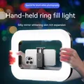 Oscuramento a tre colori, luce di riempimento con gabbia per conigli ad anello, luce fotografica per trasmissione in diretta selfie con ricarica inversa selfie Bluetooth