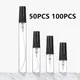 50/100PCS 2ML 3ML 5ML 10ML Nero Bottiglia di profumo di vetro portatile Bottiglia vuota riutilizzabile Bottiglia di cosmetici Campione Fiale di vetro sottile