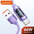 Toocki 6A 66W USB Tipo C Cavo di Ricarica Veloce Per Huawei Mate 60 50 P50 Samsung S23 Xiaomi 13 Display Digitale Cavo Dati In Silicone