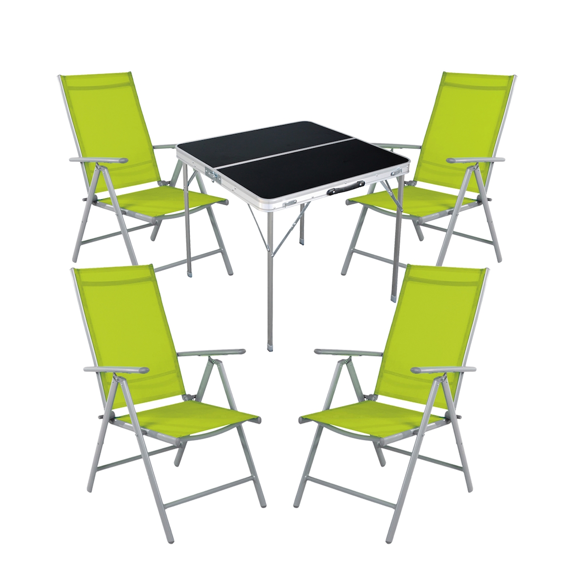 Mojawo 5-teiliges Campingmöbel Set Aluminium Textilen lime Image