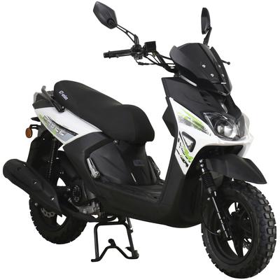 Motorroller GT UNION "Cross 2.0 45", grün (weiß, grün, schwarz), Motorroller & Mofas, 45 km/h, Luftgekühlter Motor, B:83cm H:112cm L:192cm