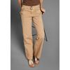 Cargohose DELMAO, Damen, Gr. 44 (L), N-Gr, beige, Web, Obermaterial: 98% Baumwolle, 2% Elasthan, unifarben, casual, figurbetont lang, Hosen, mit modische großen Eingrifftaschen