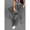 Jerseyhose KANGAROOS, Damen, Gr. 50, N-Gr, schwarz-weiß (schwarz, sanftes weiß), Jersey, Obermaterial: 95% Viskose, 5% Elasthan, gestreift, casual, figurumspielend extralang, Hosen, gestreift mit weitem Beim - NEUE KOLLEKTION