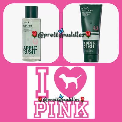 Pink Victoria's Secret Bath & Body | 2pc Pink Apple Rush Mist & Lotion Set | Color: Green/Red | Size: Os