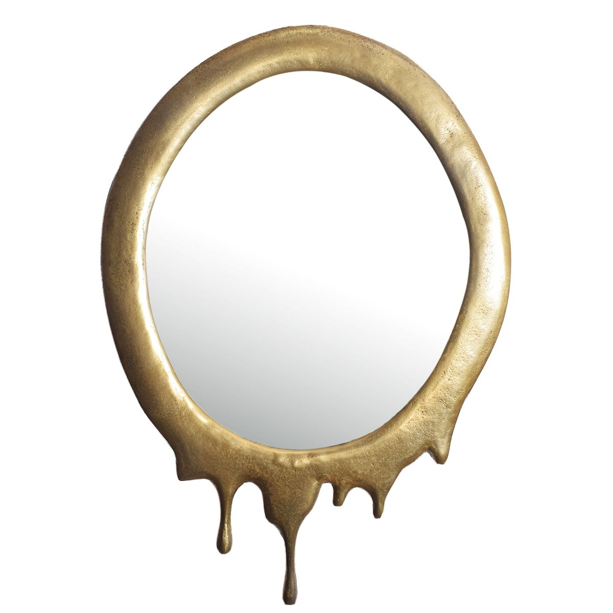 KADIMA DESIGN Wandspiegel 50x71 cm Metall Design Hängespiegel Gold, Aluminium Dekospiegel Oval mit Rahmen, Spiegel Wand Groß, Flurspiegel Garderobenspiegel Image