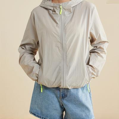 TEMU Women's Lightweight Hooded Sun Protection Jacket With Long Sleeves For Outdoor Wear. Image