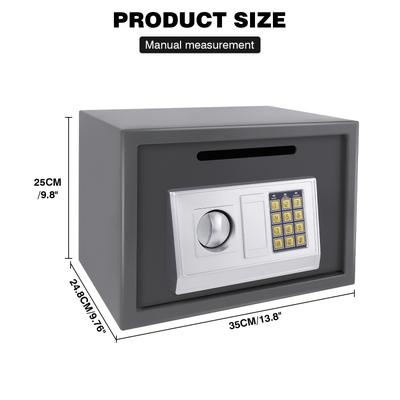 TEMU Electronic Safedigital With Keypad And Emergency Override Key, Wall And Floor Fixings, Safes For Home Office Hotel