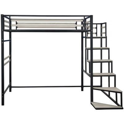 Habitat Et Jardin - Hochbett aus Metall mit Treppe 'lena' - 140 x 200 cm - Schwarz Image