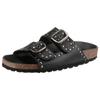 Pantolette VERBENAS "Randell Napa Tachas", Damen, Gr. 38, schwarz, Leder, modisch, Schuhe, Sommerschuh, Freizeitschuh, Festivalschuh, Urlaubschuh, Hausschuh