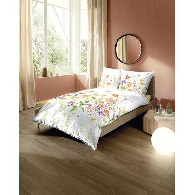 Bettwäsche KAEPPEL "Summer Meadow", orange (mandarine), B/L: 135cm x 200cm, , Perkal, B/L: 80cm x 80cm, Perkal, Obermaterial: 100% Baumwolle, Bettwäsche Image