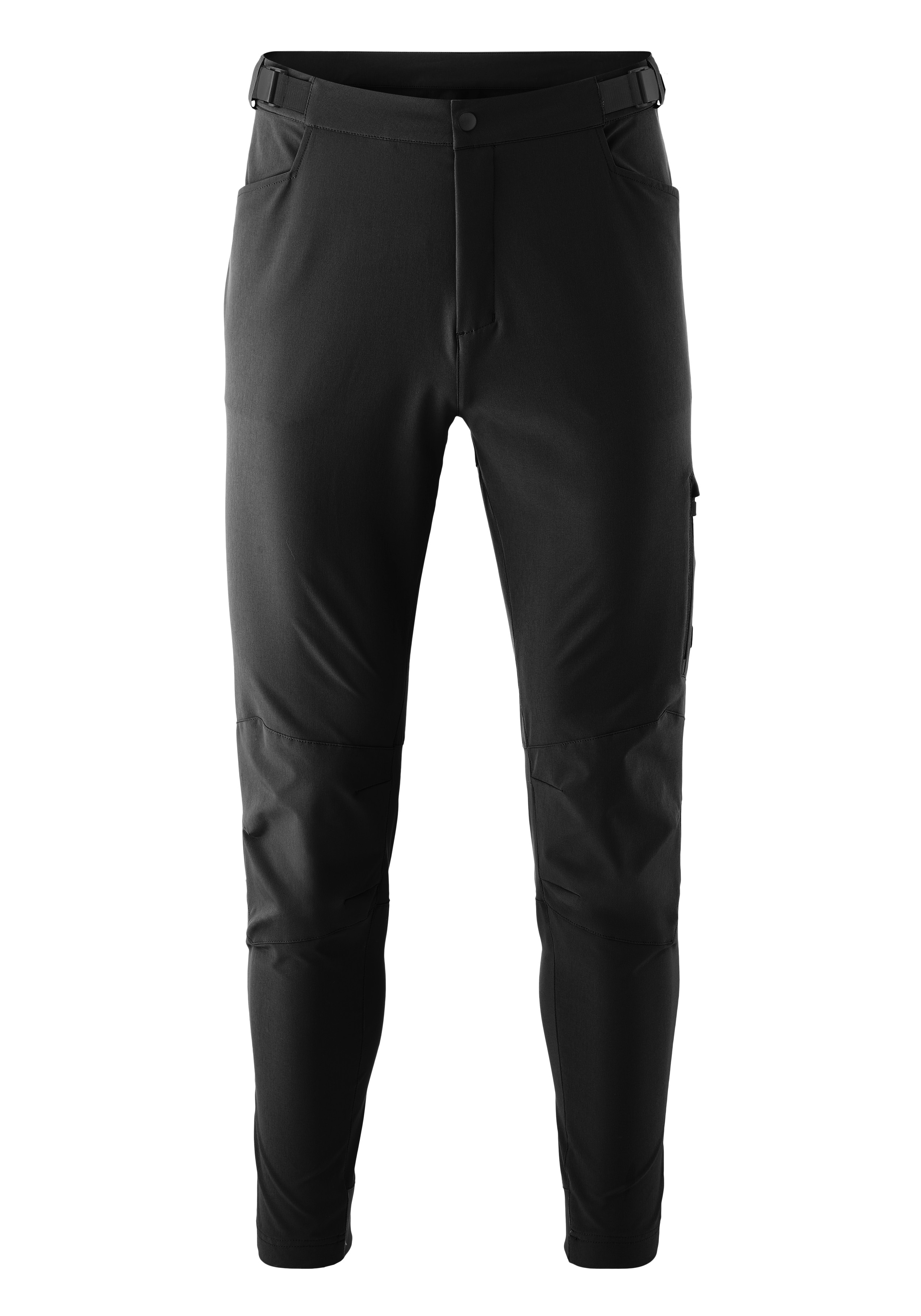 Fahrradhose GONSO "TRAIL PANTS M", Herren, Gr. L, Normalgrößen, schwarz, 85% Polyester (recycelt), 10% Elasthan, 5% Polyamid, Hosen, Herren MTB-Hose ohne Sitzpolster, lange Radhose, verstellbarer Bund Image