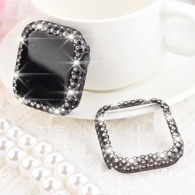 1 Stück für Apple Watch Case Bling Glitter Strass Hohlherz 41/45 mm Kompatible iWatch Serie 9/8/7 Image