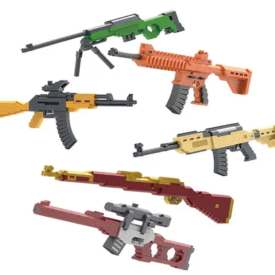 Technische bausteine spielzeug pistole awm scharfschützen gewehre untermaschine sniper ww2 militär Image