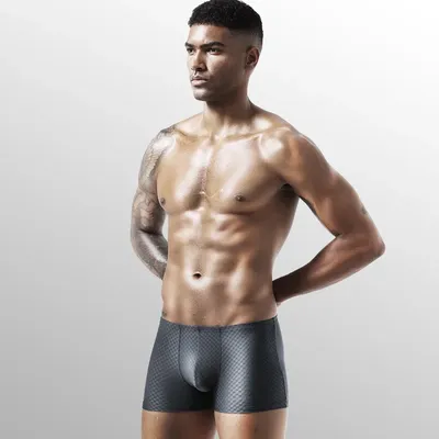3er-Pack sommerliche, leichte und atmungsaktive Mesh-Herrenunterwäsche aus Eisseide, Herren-Boxershorts, Sommer-Mesh-Boxershorts, Herren-Shorts Image