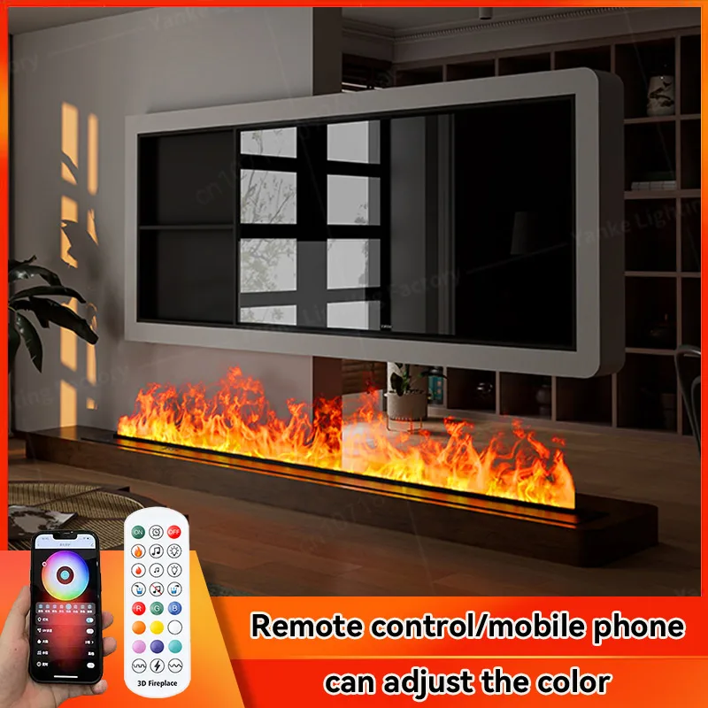 3D Wasser Elektrischer Kamin Nebelkamin Eingebetteter realistischer Nebelflamme Fernbedienung APP Innendekoration Dampfkamin