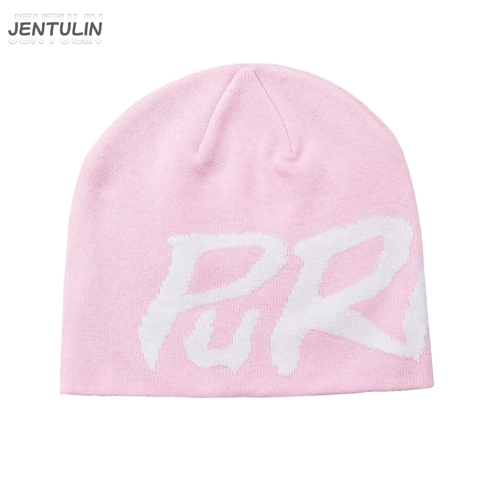 Y2k Frauen Caps Gestrickte Rosa Mützen Purpill Brief Hut Männer Y2k Streetwear Winter Mode Kpop Vintage Gothic Warme Hip Hop Unisex