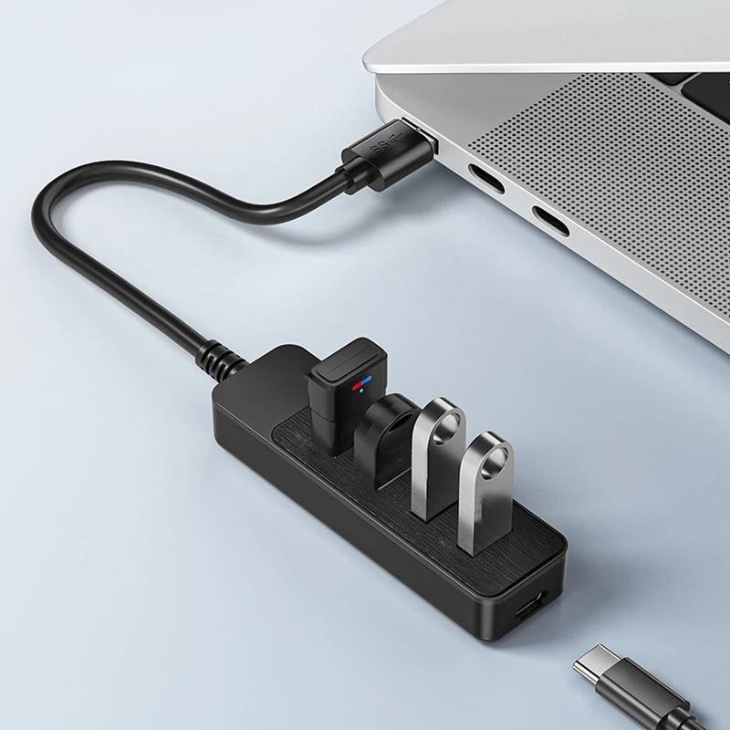 5 Ports USB Splitter Multi-Port USB 3.0 HUB Typ C Power Port 5 Gbit/s High Speed HUB Docking Station für MacBook Laptops Zubehör Image