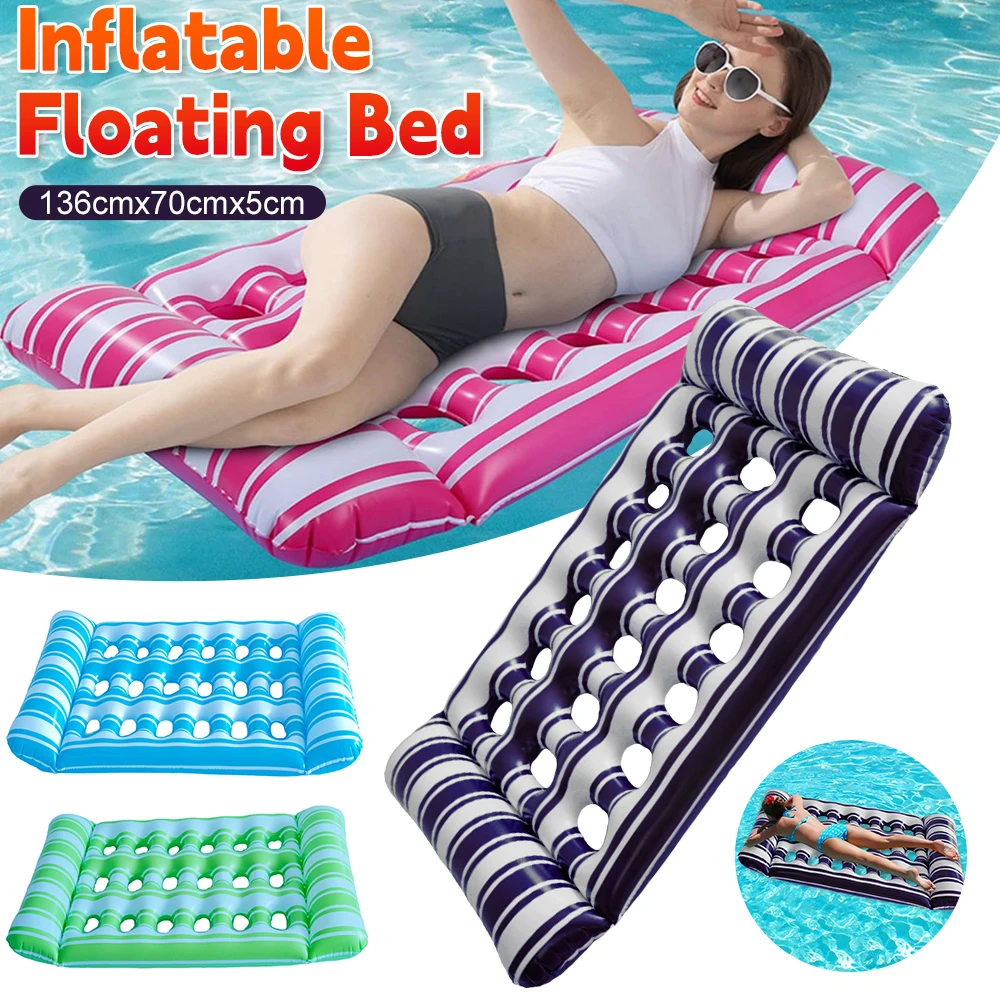 Sommer Faltbare Wasser Hängematte Aufblasbare Meer Matratze PVC Schwimmenden Schlafen Bett Stuhl Schwimmen Pool Strand Liege Erwachsene Boje Image