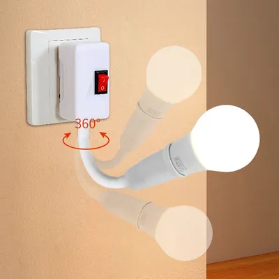 E27 Socket Lamp Bulb Holder Direct Plug-in Rotary Lamp Head with Switch EU Plug Lamp Holder LED Table Lamp Led Base Lamp Base