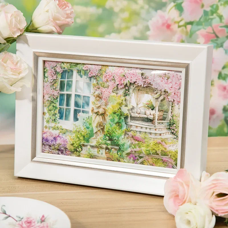 10 Stück Frühling im sanften Fensteraufkleber Handbuch Garten PET-Bodenaufkleber Zubehör Briefpapier Ansichtpaket 149 * 90 mm Image