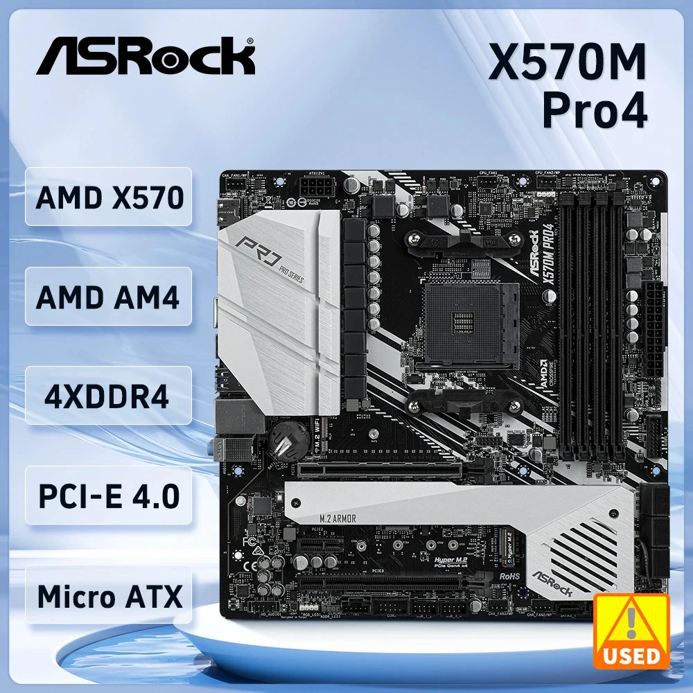 Asrock x570m pro4 Motherboard und x570 Sockel am4 Unterstützung Ryzen 5 4600 5700 128g g CPU DDR4 m.2 GB Micro ATX Image