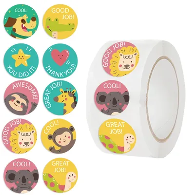 500PCS Cartoon Tiere Aufkleber Kawaii Lehrer Belohnung Diy Pvc Laptop Aufkleber Decora Frühe Bildung Image