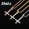 JINAO Neue Auf Den Kopf KREUZ Anhänger ROSA Schwarz Iced Out Zirkonia männer Halskette Hip Hop Mode Schmuck Für Geschenk