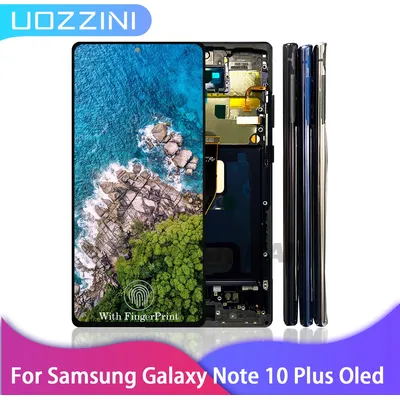 NEUER Oled Note 10 Plus-Bildschirm für Samsung Galaxy Note 10+ N975F LCD-Display Touchscreen mit Rahmenunterstützung Fingerabdrücke