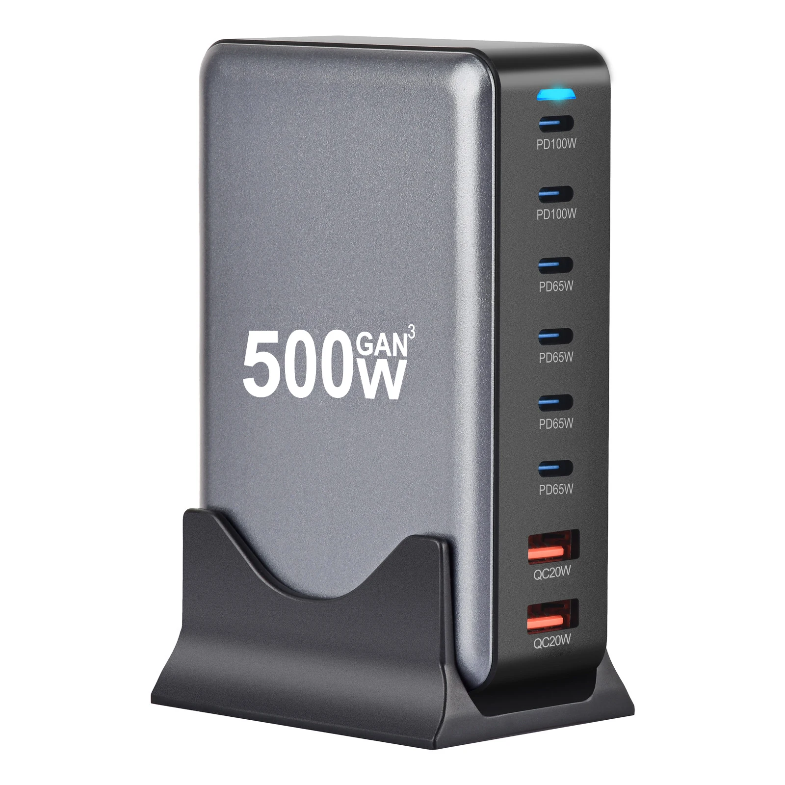Neues 500 W GAN PD Ladegerät 6C2A Multi Charging 8 Port Desktop Charging Desktop GaN Ladegerät für mehrere Mobiltelefone Explosiv Image