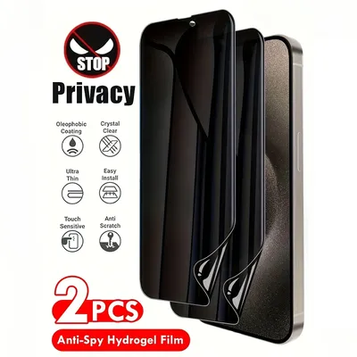 2Pcs Privatsphäre Hydrogel Film Für iPhone 16 15 13 11 Pro Max Screen Protectors Für iPhone 16e 15 14 plus X XR XS Max Anti-Spy Film
