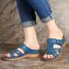 Sommer Frauen Schuhe Sandalen offene Zehen Sandalen Anti-Rutsch-Pu Leder lässig weibliche Plateaus chuhe plus Größe 35-43 Frauen Hausschuhe