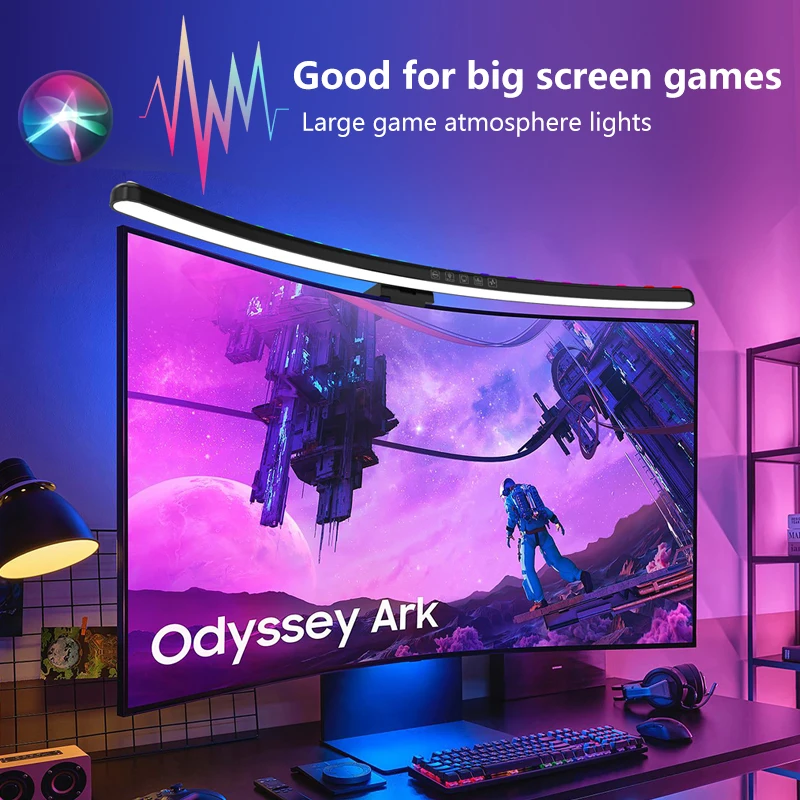 60 cm RGB Computer Monitor Lichtleiste USB Bildschirm Hängeleuchten Stufenlose Dimmung Schreibtischbeleuchtung Lampe für Studie Esports Gaming