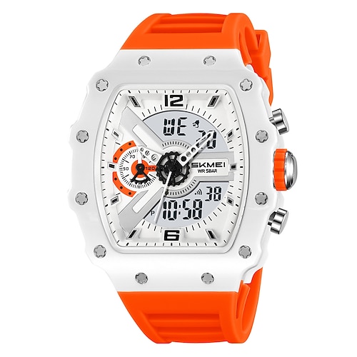 Skmei Dual Display elektronische Uhr Herren Weinfass geformt wasserdicht leuchtende multifunktionale elektronische Uhr Image