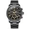 Olevs 3660 Herrenuhr Multifunktions-Quarzuhr in Schwarz für Herren, wasserdicht, Chronograph, Mondphase, originale Herren-Armbanduhren