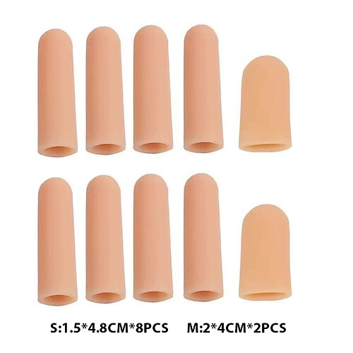 10 Stück/20 Stück Gel-Fingerschutz, Fingerkappen, Silikon-Fingerspitzenschutz – Fingerlinge, ideal für schnellenden Finger, Fingerarthritis, Fingerrisse und andere Schmerzlinderung in den Fingern Image