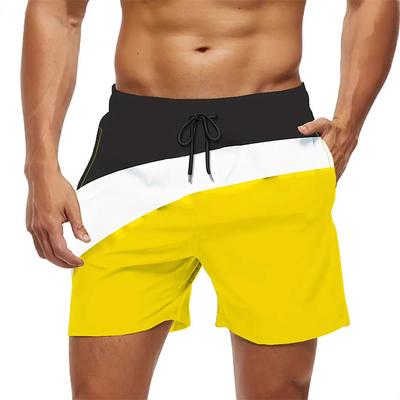 Men's Swim Trunks Swim Shorts Board Shorts Bottoms Drawstring with Pockets Swimming Surfing Beach Water Sports Patchwork Summer Spring