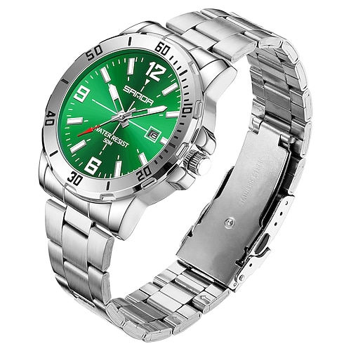 Sanda 3265 Herren Quarzuhr einfache und modische große Zifferblatt Nachtlicht wasserdicht Band Kalender Armbanduhr Image