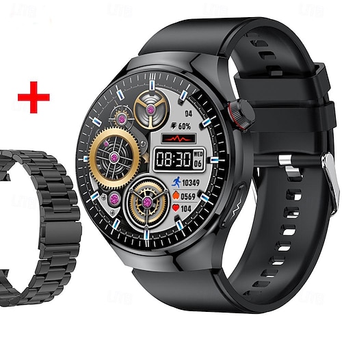 696 TK26 Smartwatch 1.43 Zoll Smartwatch Fitnessuhr Bluetooth EKG PPG Schrittzähler Anruferinnerung Kompatibel mit Android iOS Damen Herren Freisprechanrufe Nachrichtenerinnerung IP 67 52mm Image