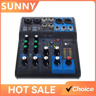 MG06XU Professional 6 channel Audio Mixer with Sound Console USB interface and Effects 10-Input