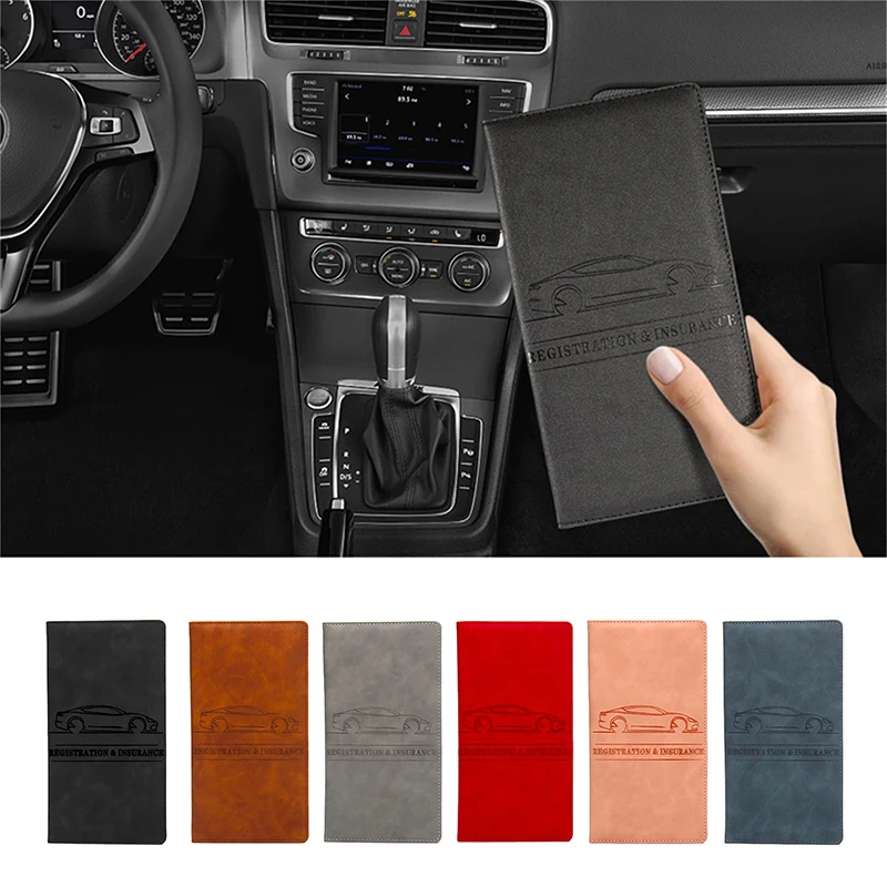 Couverture de planificateur de conduite en cuir pour hommes, sac de rangement pour documents automobiles, porte-carte de crédit, support d