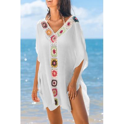 Bohemian Chill White Cover-Up Mini Dress