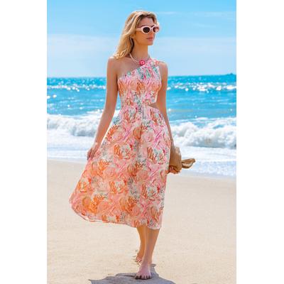 Sherbet Swirl Abstract Midi Dress