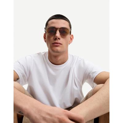 Bershka Transparent Resin Sunglasses Men Brown