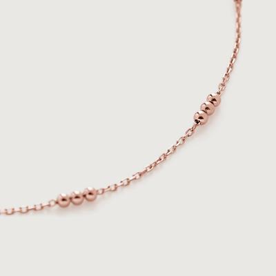 Rose Gold Triple Beaded Chain Necklace 18-20'