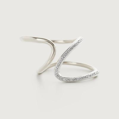 Sterling Silver Riva Diamond Open Wrap Ring Diamond