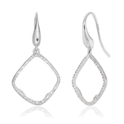Riva Diamond Hoop Earrings, Sterling Silver