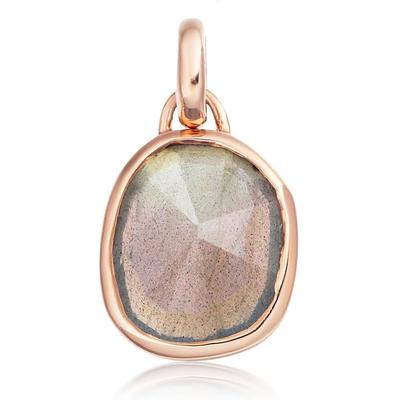 Rose Gold Siren Bezel Gemstone Pendant Labradorite
