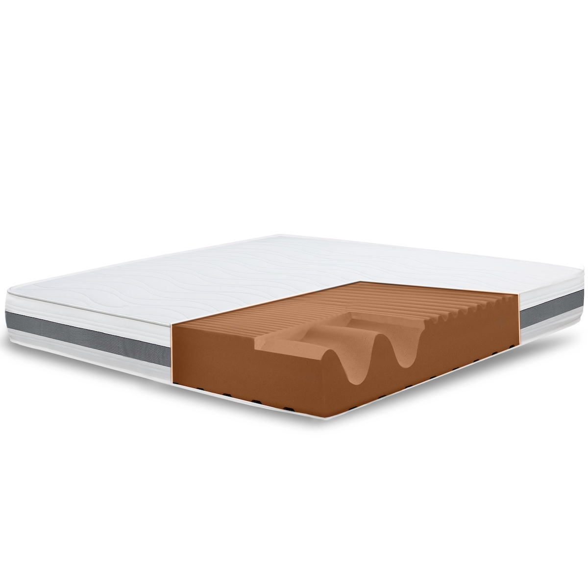 The White Stone Großes Einzelbett Matratze 135x180 Basic, Antibakteriell, Anti-Milben, Anti-Allergie.| Höhe 25 cm | Made in Italy Image