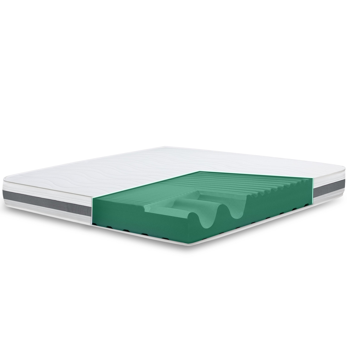 The White Stone Großes Einzelbett Matratze 120x195 Basic, Antibakteriell, Anti-Milben, Anti-Allergie.| Höhe 16 cm | Made in Italy Image